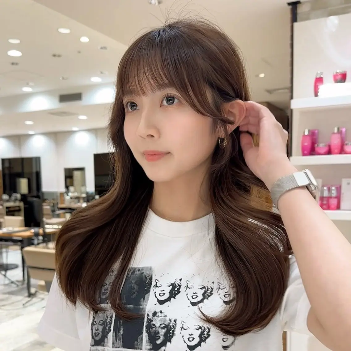 ロング カット トリートメント 銀座/レイヤー 顔周りカット溝手優太のヘアスタイル