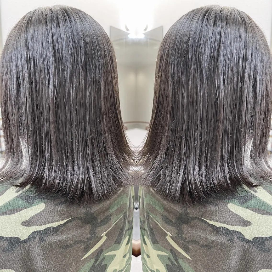 ミディアム ボブ 外ハネヘア カット ヘアカラー トリートメント H (エイチ) 烏丸御池店のヘアスタイル