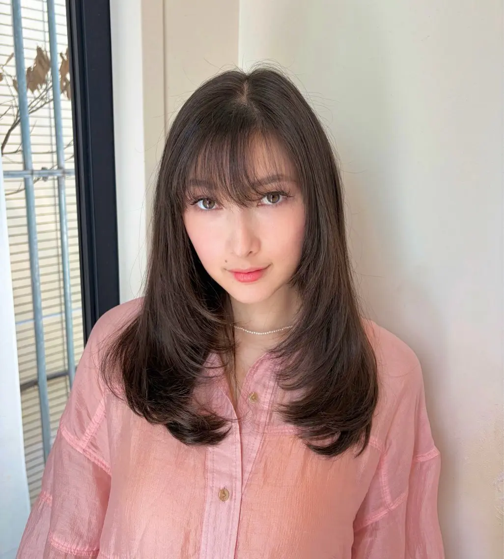 セミロング レイヤーカット カット トリートメント ヒナ/酸性ストレート /レイヤーカットのヘアスタイル