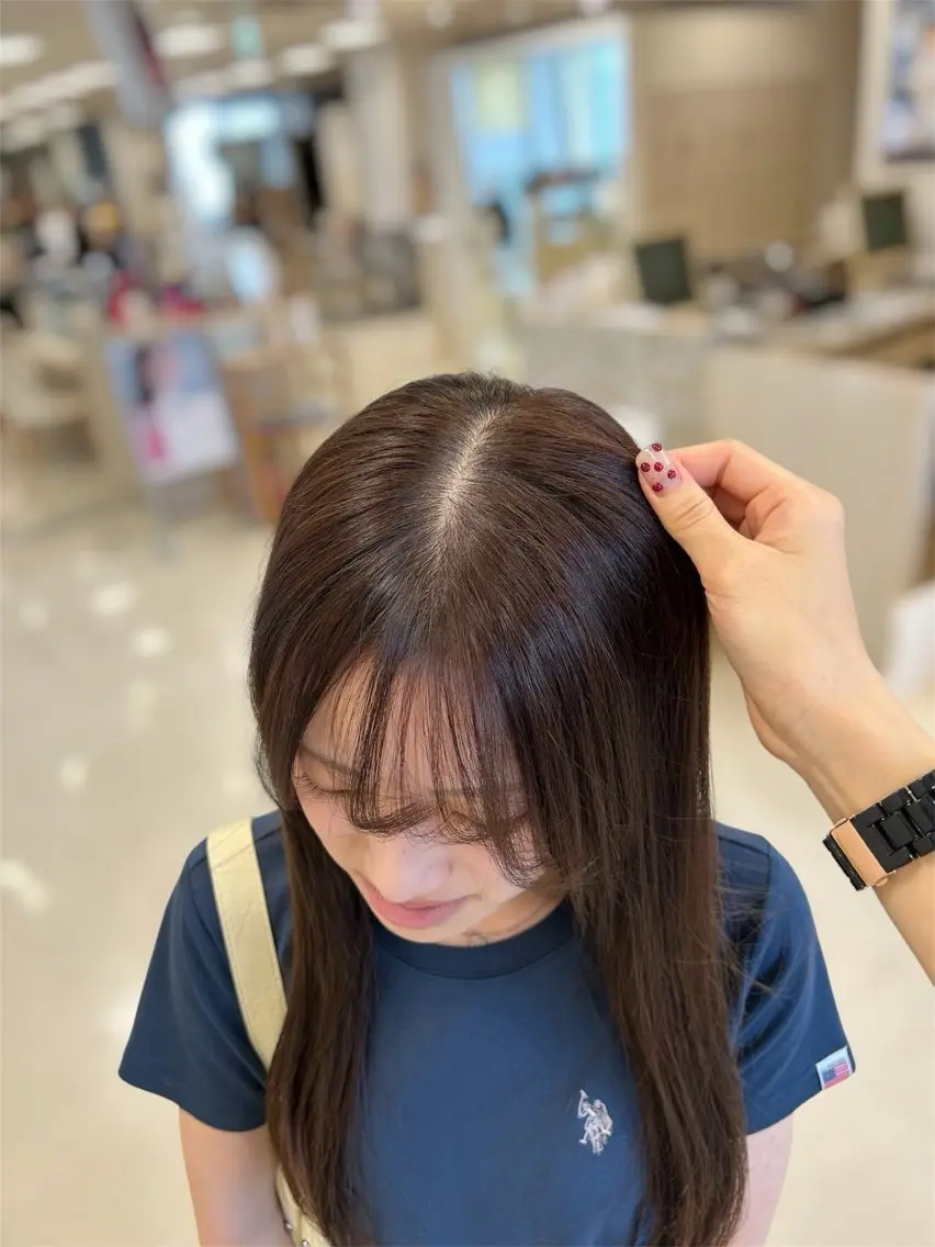 ロング カラー ベージュカラー ヘアカラー トリートメント ヘッドスパ ヘアセット ベージュ/つや髪/ レイヤー／ゆいなのヘアスタイル
