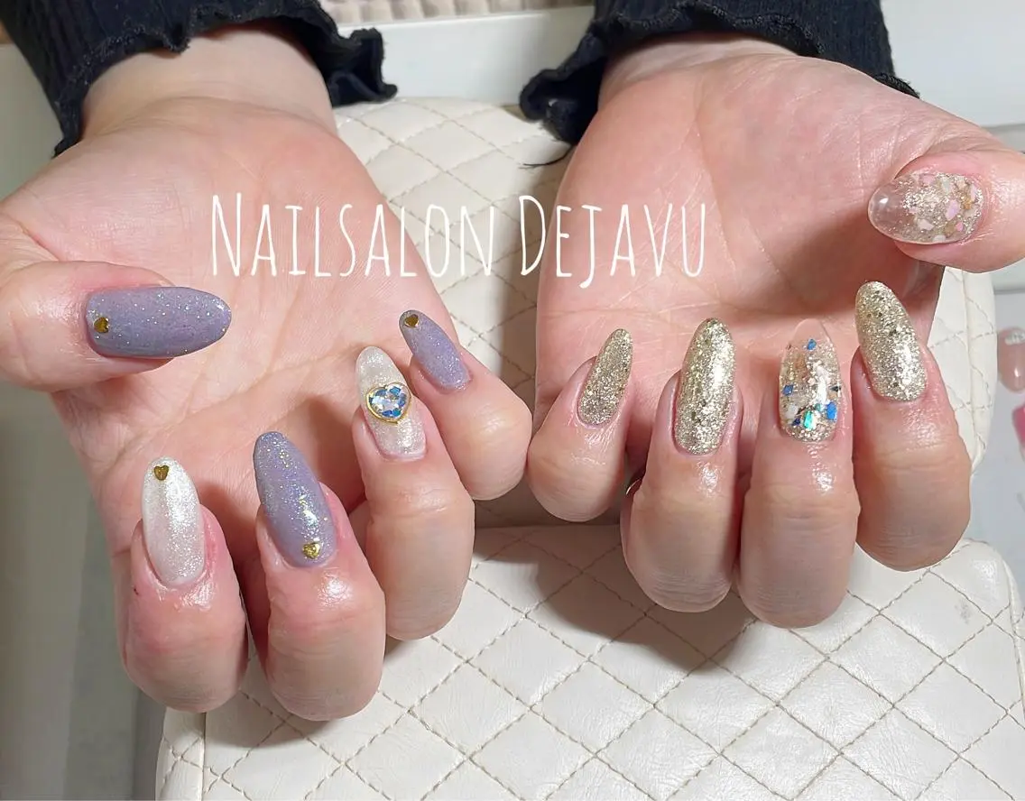 ネイル アートネイル ジェルネイル ハート 持ち込み シンプルネイル Nail salon Dejavu 🌿のネイルデザイン