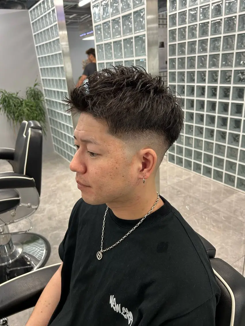 ショート メンズ フェードカット メンズパーマ スキンフェード 難波店/メンズパーマ /フェード/河本かほのヘアスタイル