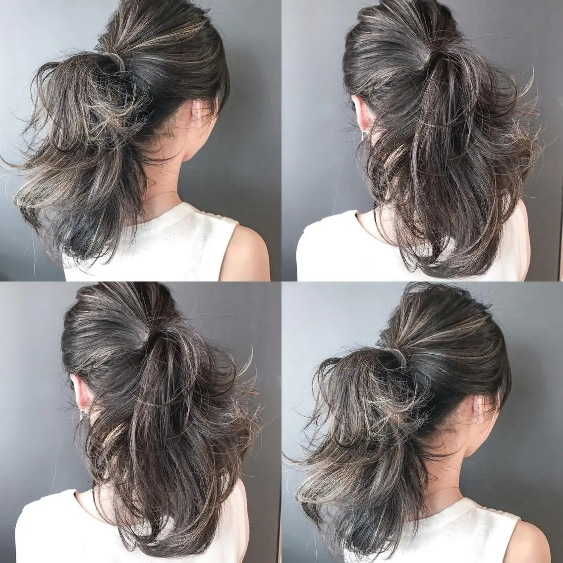 セミロング カラー ハイライトカラー ハイライト ヘアカラー BOX mico.のヘアスタイル