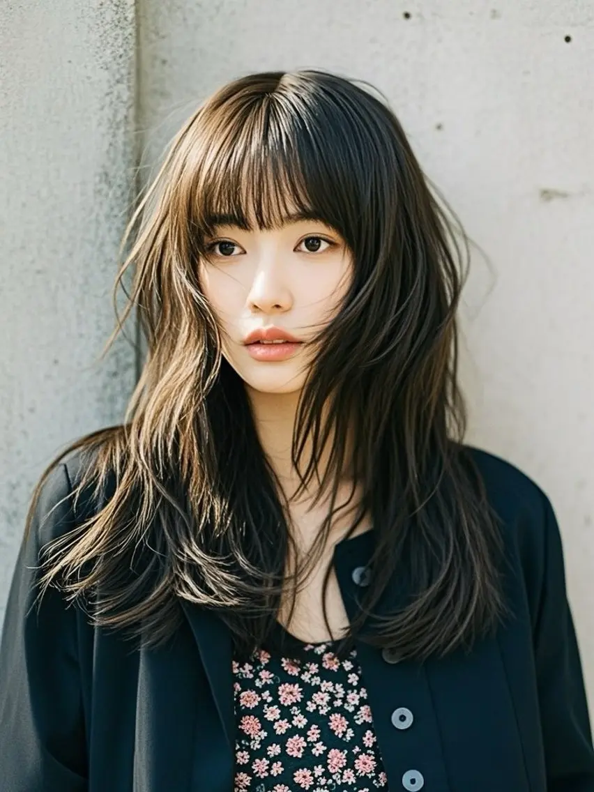 ロング ショートボブ アッシュ ボブ くびれヘア ハッシュカット カット ヘアカラー トリートメント ウルフカット 811 大阪梅田 ウルフのヘアスタイル