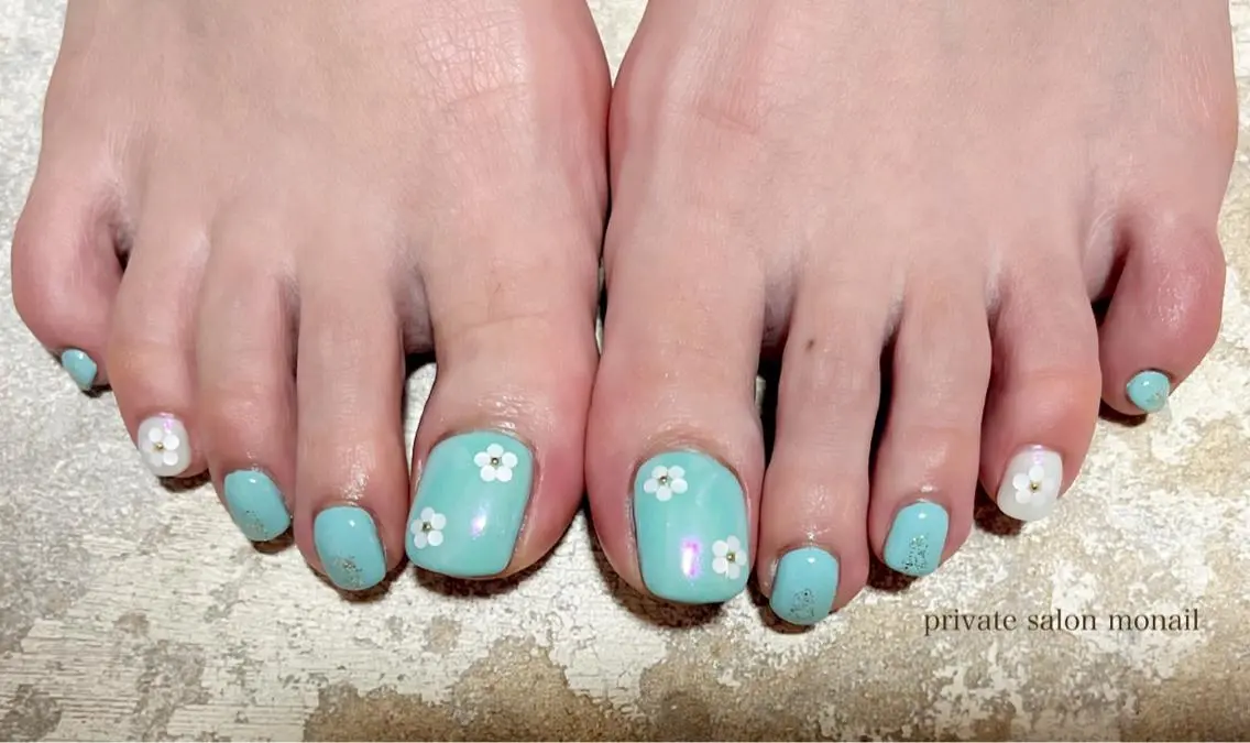 ネイル フラワーネイル フットネイル nail salon monailのネイルデザイン