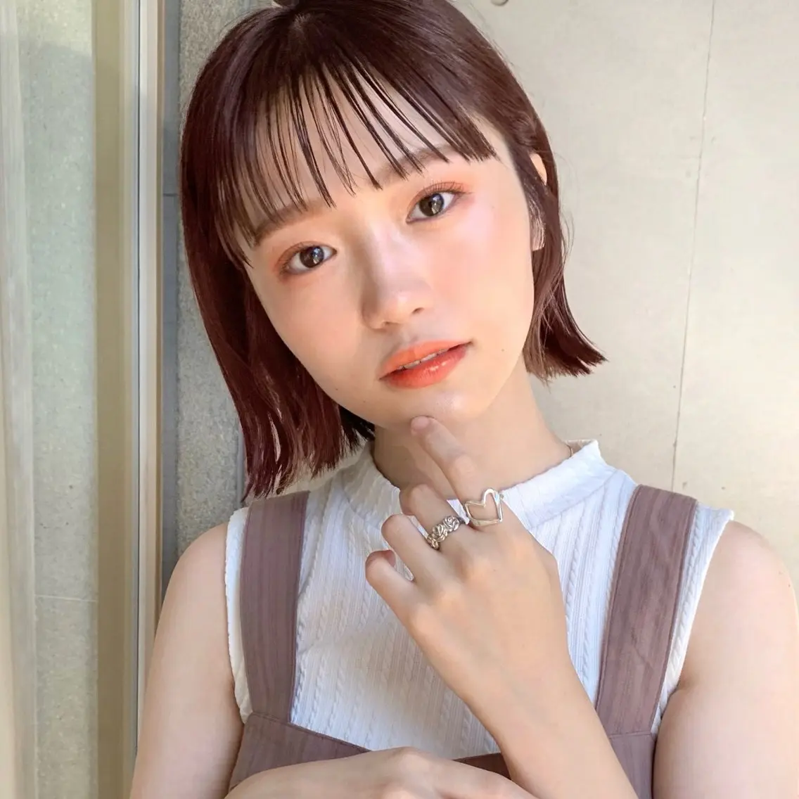 ショート カラー 切りっぱなしボブ ボブ カット ヘアカラー ボブ限定🎀 エミリのヘアスタイル