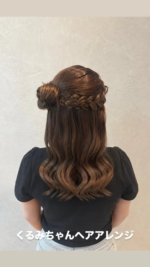 セミロング ヘアアレンジ ヘアセット 🍓nonoka🍓 カラーモデル募集中✨のヘアスタイル