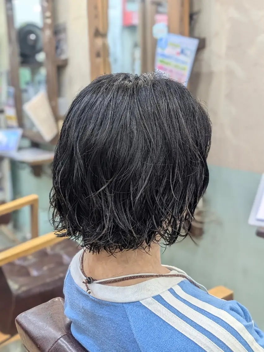 ショート パーマ カット パーマ ボブパーマ/メンズ カワカミサトミ🐨のヘアスタイル