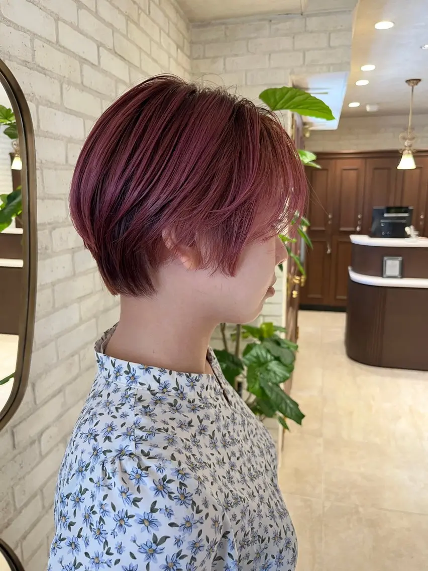 ショート カラー ピンクカラー 橘 ゆきののヘアスタイル