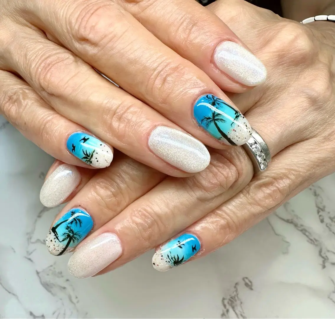 ネイル マグネットネイル ニュアンスネイル ワンカラーネイル 夏ネイル Mai’s nailのネイルデザイン