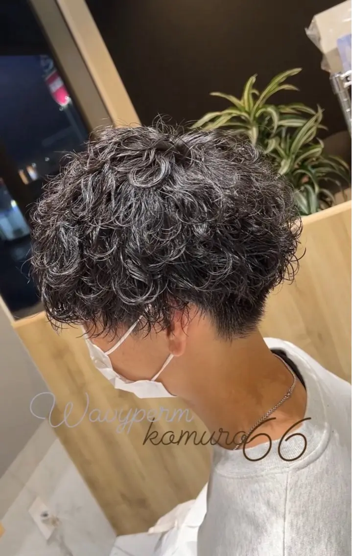 ショート パーマ メンズ カット ルクール喜多町店 コムロのヘアスタイル