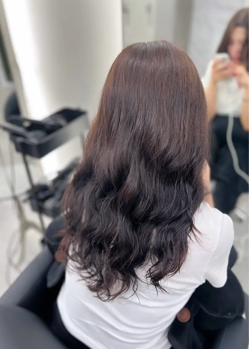 ロング パーマ eco/透明感/ 髪質改善/堀江のヘアスタイル