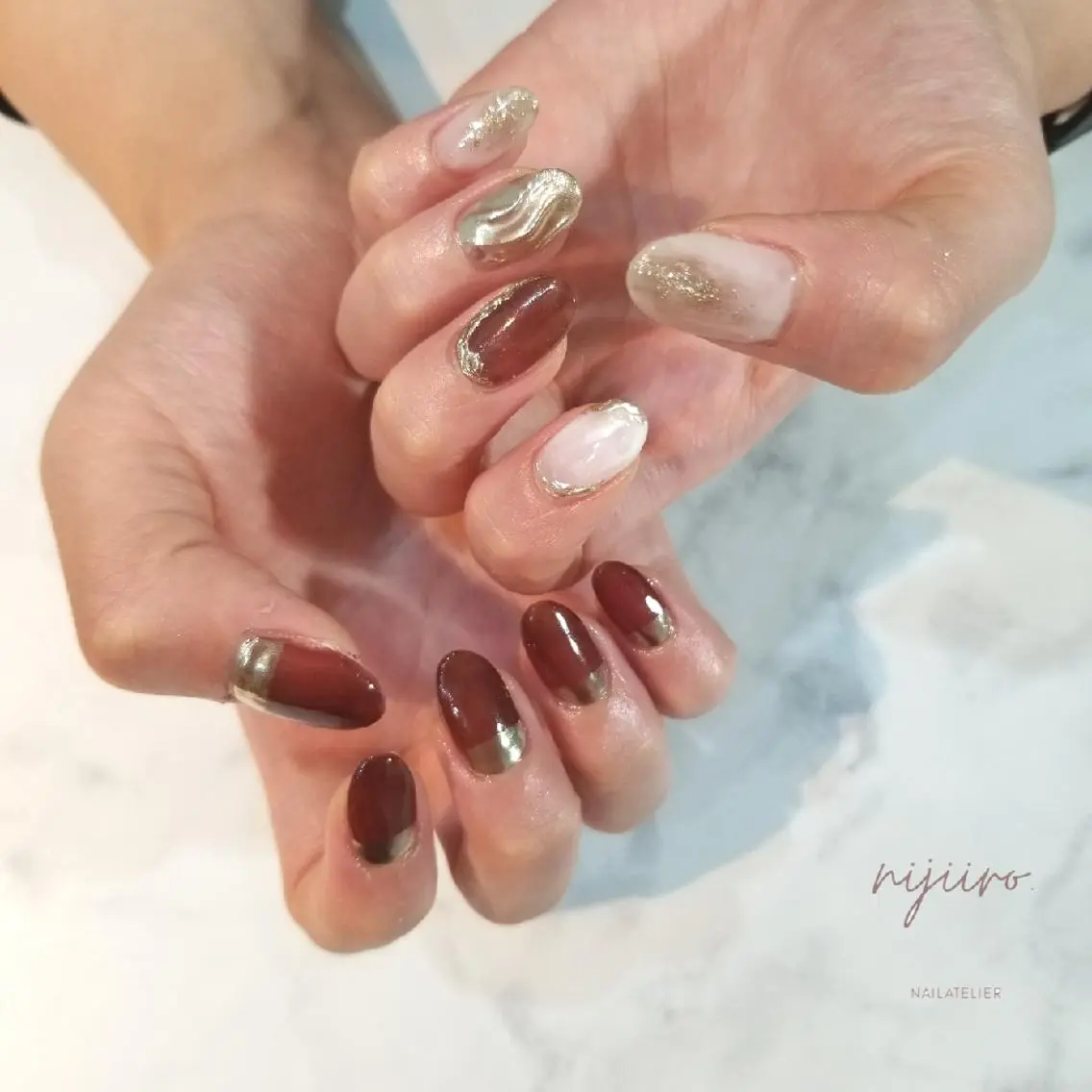 ネイル ニュアンスネイル ハンドネイル nijiiro🌈 サトウのネイルデザイン