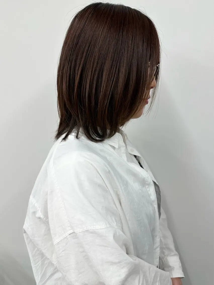 セミロング カット ヘッドスパ ボブ/ゆるふわ ボブパーマ/とういのヘアスタイル