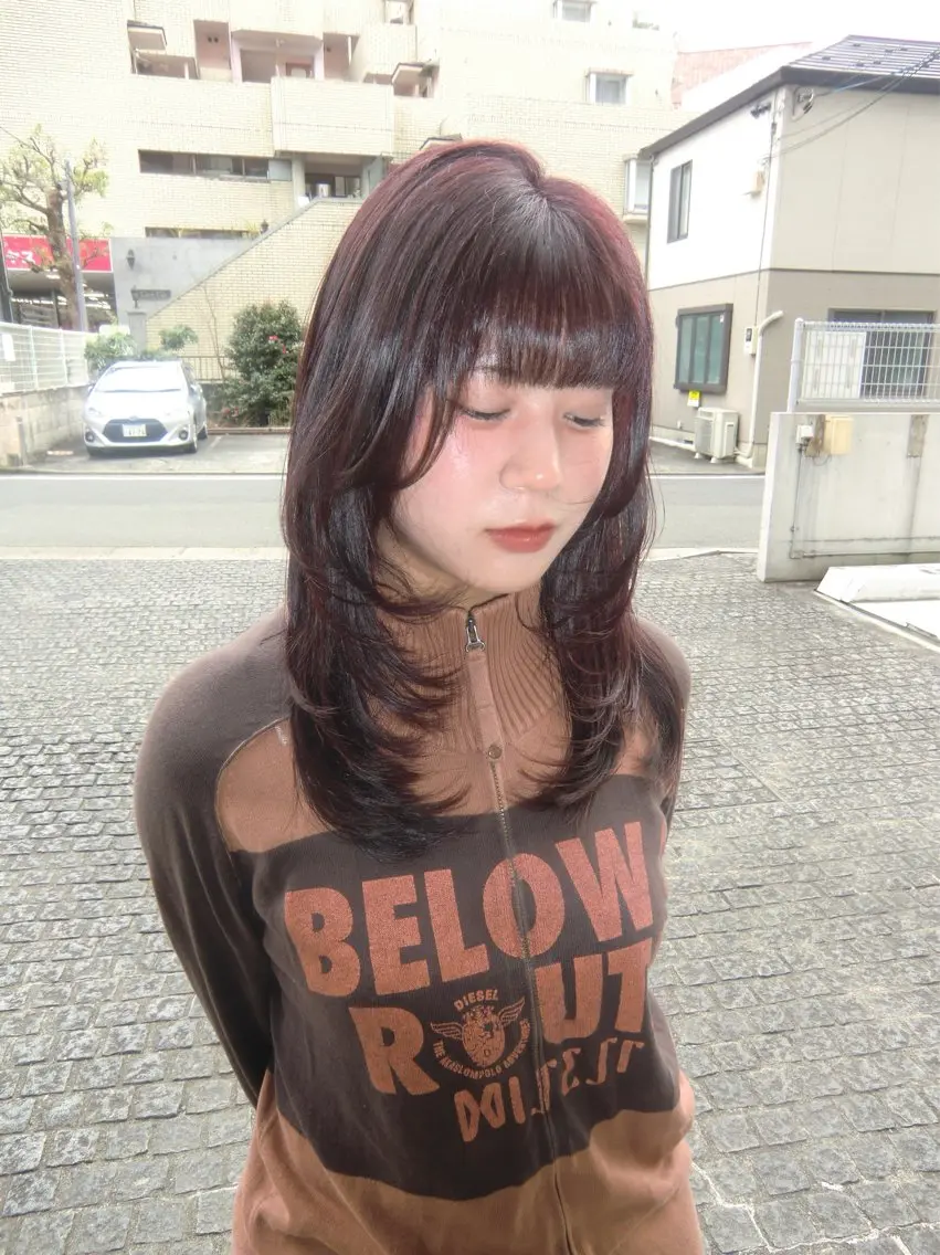 ミディアム レイヤーカット ブリーチなしwカラー 🐈⬛kotoseのヘアスタイル