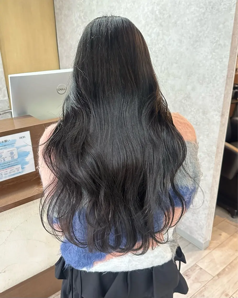 ロング カラー 黒髪 カット ヘアカラー トリートメント レイヤー/高橋 みく /池下/千種のヘアスタイル