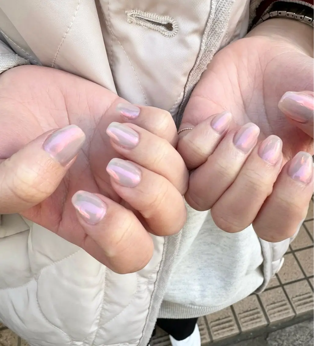 ハンド💅オフあり🤎オーロラネイル🤎の写真