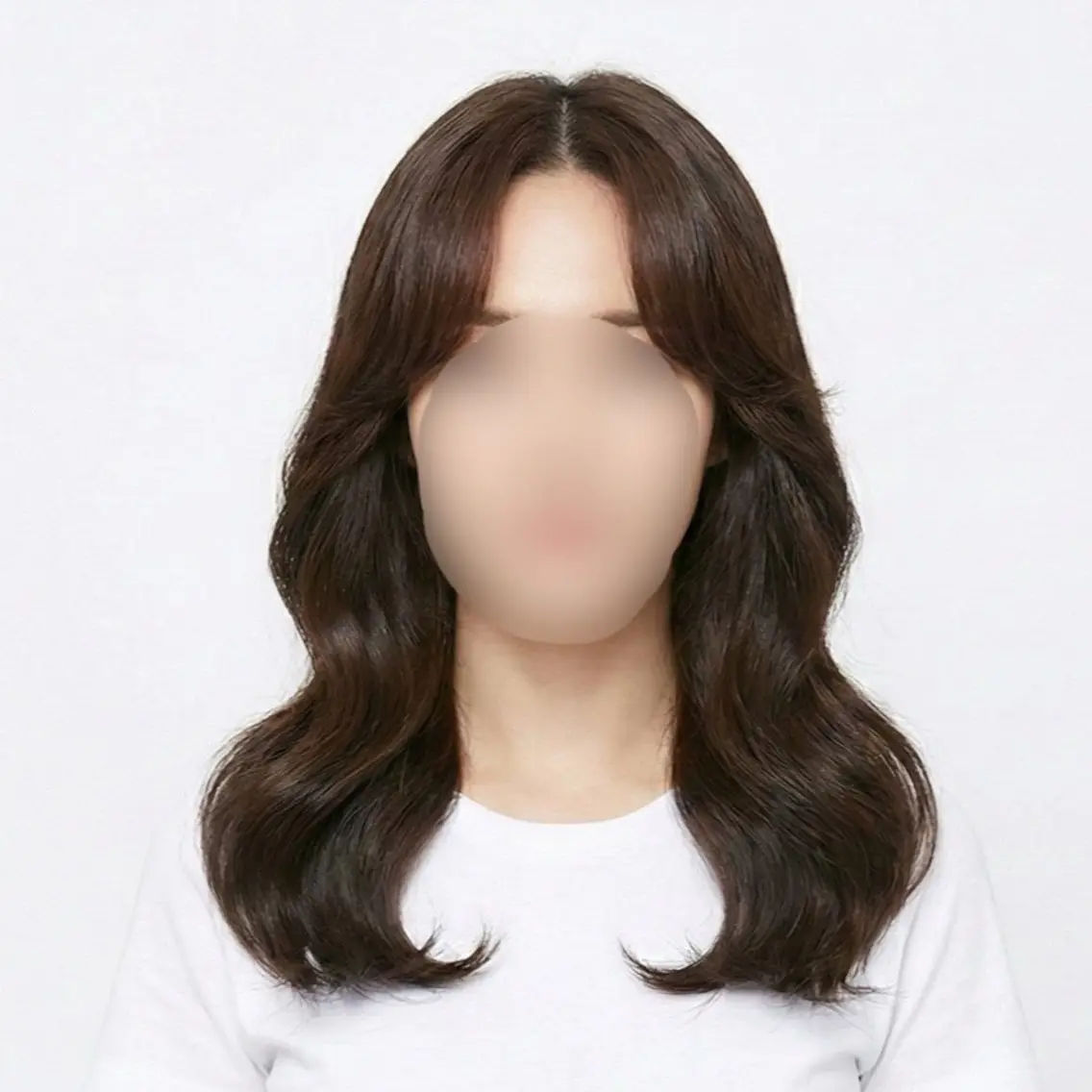 セミロング パーマ 表参道根元ボリューム 縮毛矯正＆毛先カールのヘアスタイル