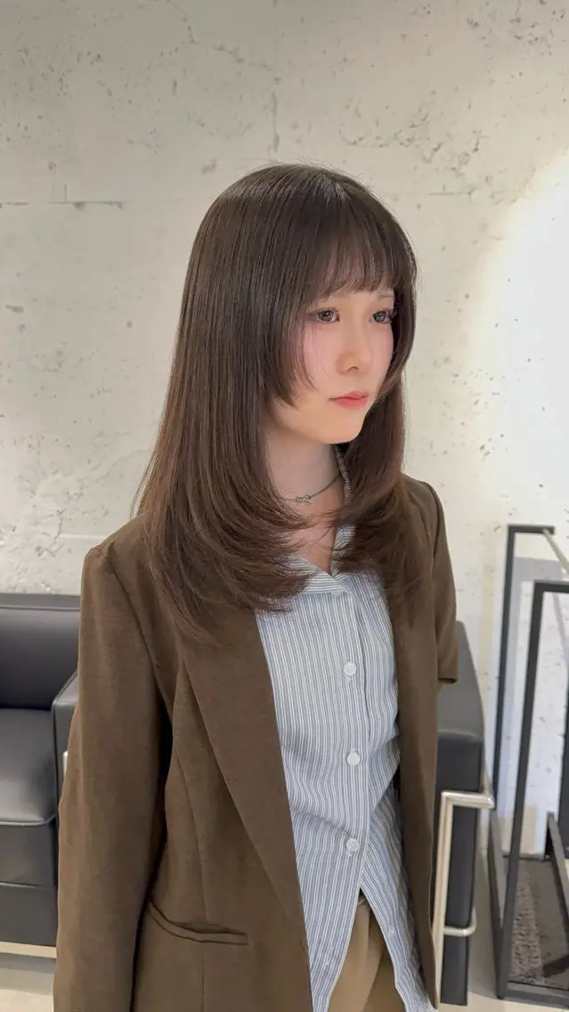 セミロング カラー カット ヘアカラー トリートメント 髪質改善/縮毛矯正 レイヤー/松川匠のヘアスタイル