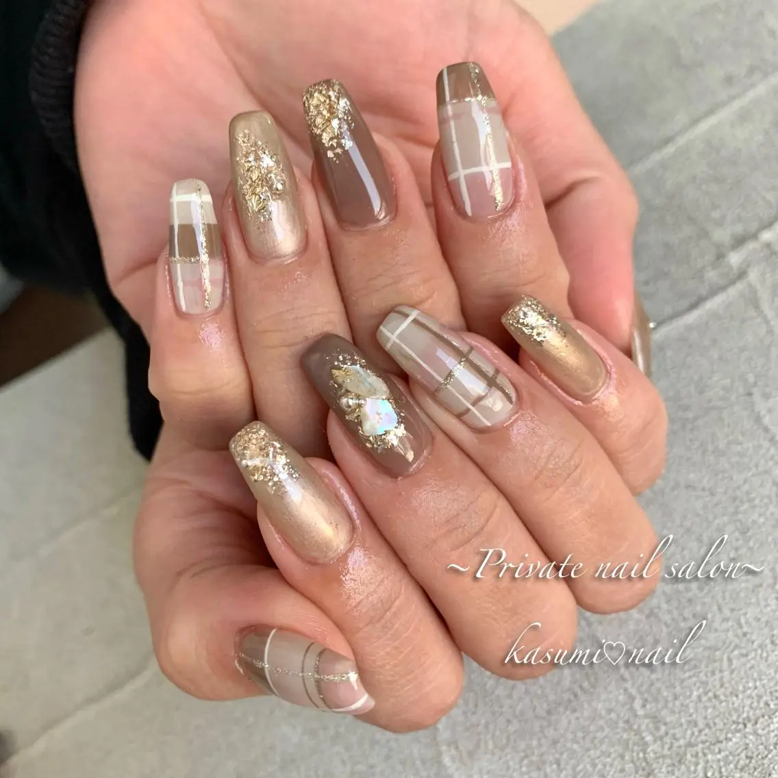 ネイル アートネイル ラメ(グリッター) マグネットネイル ミラーネイル ニュアンスネイル KASUMI♡ Nailのネイルデザイン