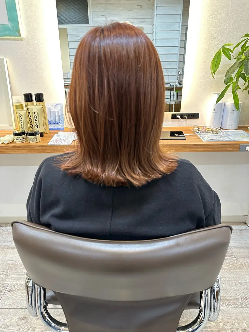 ミディアム カット ヘアカラー トリートメント 下島 優人のヘアスタイル