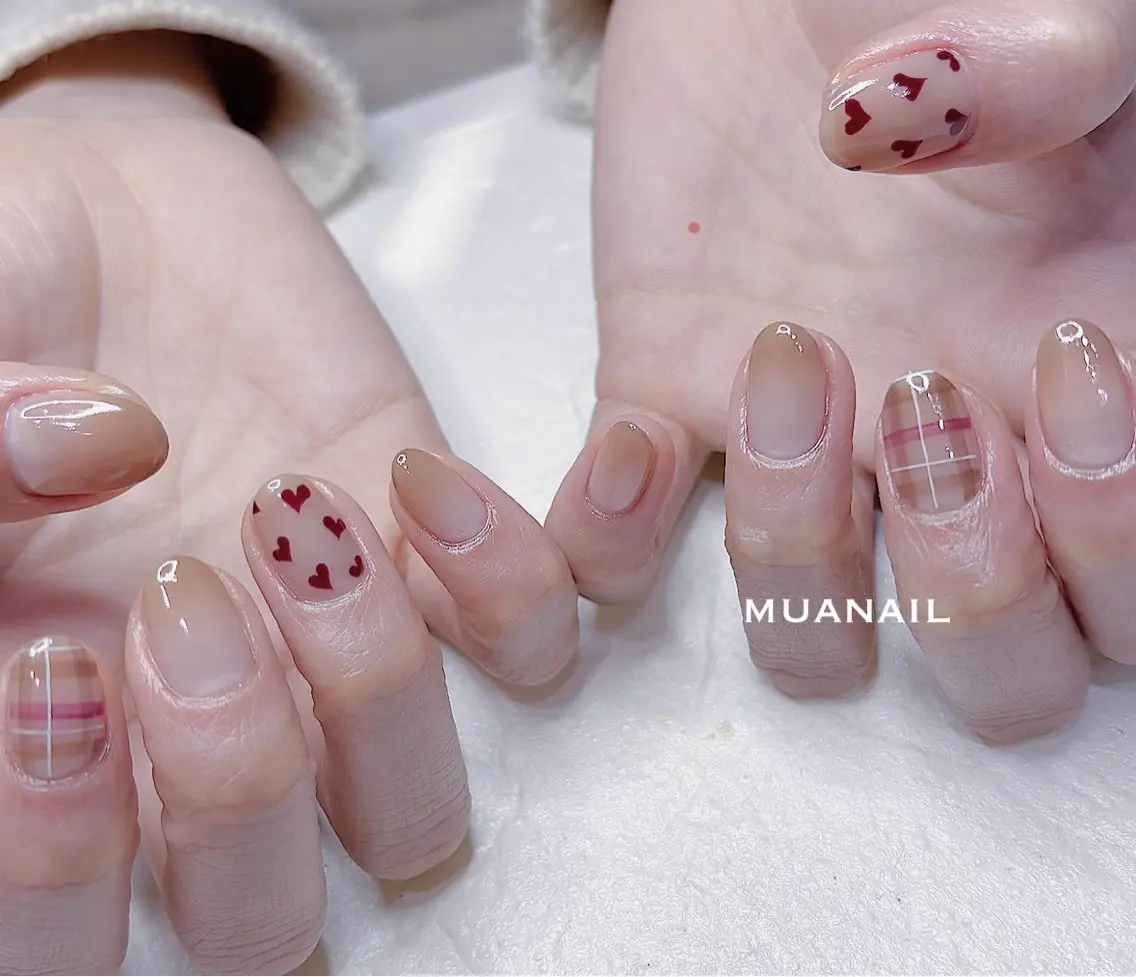 ネイル ハート バレンタイン ハンドネイル mua nail mikiのネイルデザイン