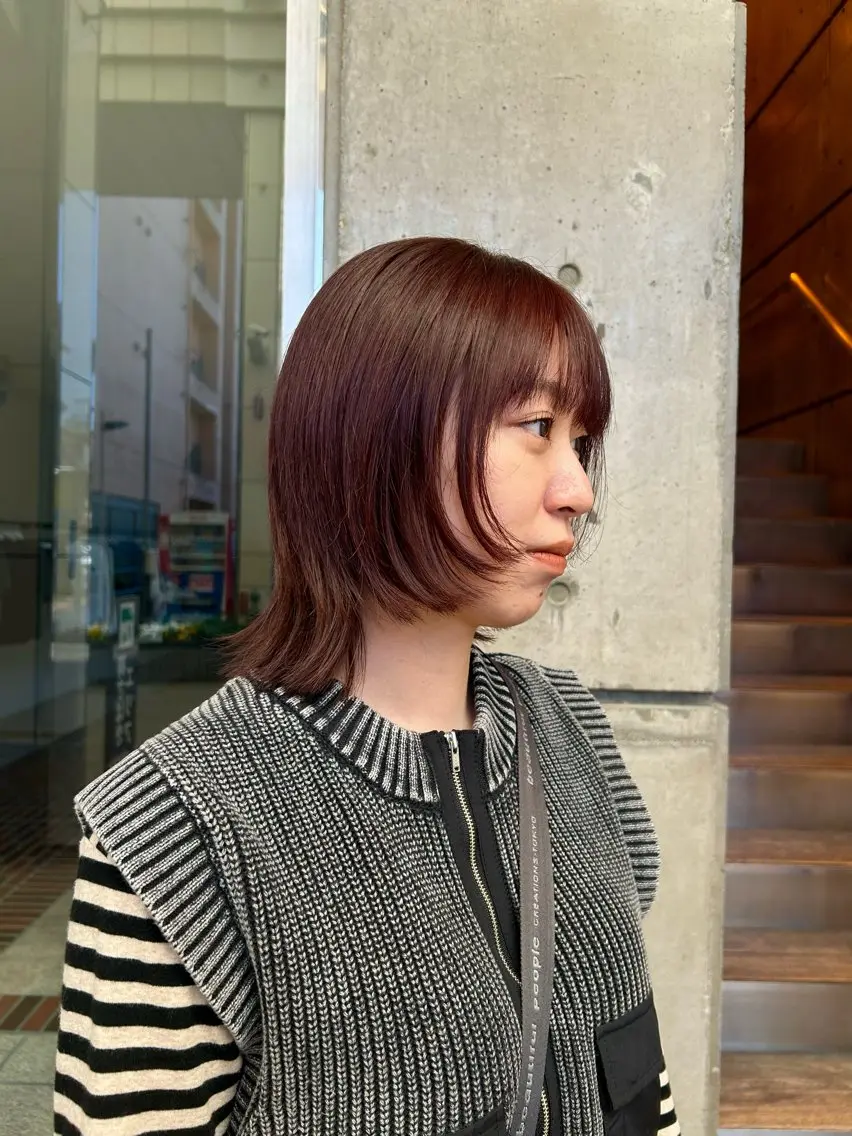 カラー ブラウンカラー レッドカラー SHICUNE /ミホのヘアスタイル