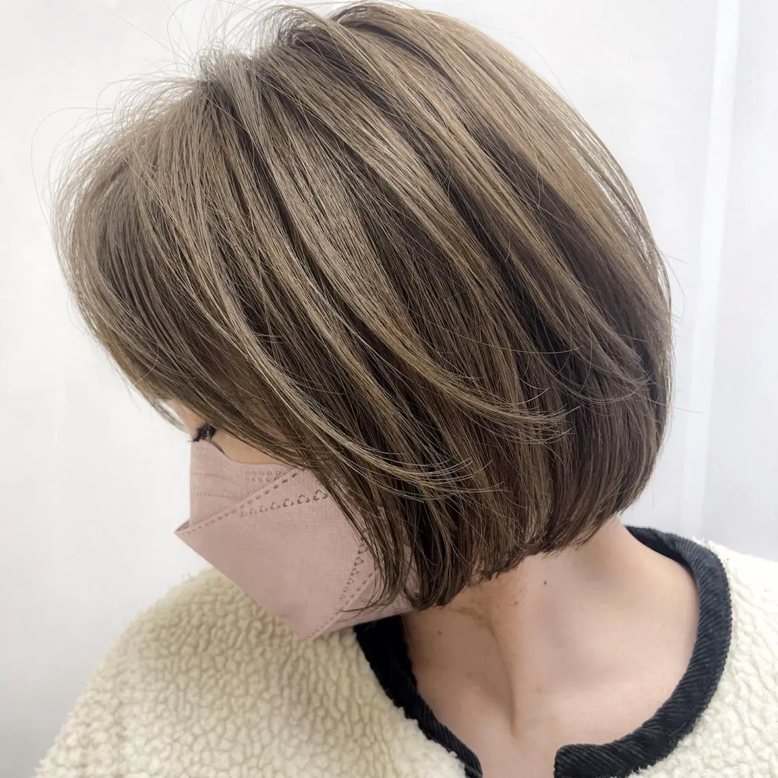 ショート カラー ショートボブ アディクシーカラー グレージュ ボブ ショートヘア OAK溝の口 𖠋SHINYAのヘアスタイル