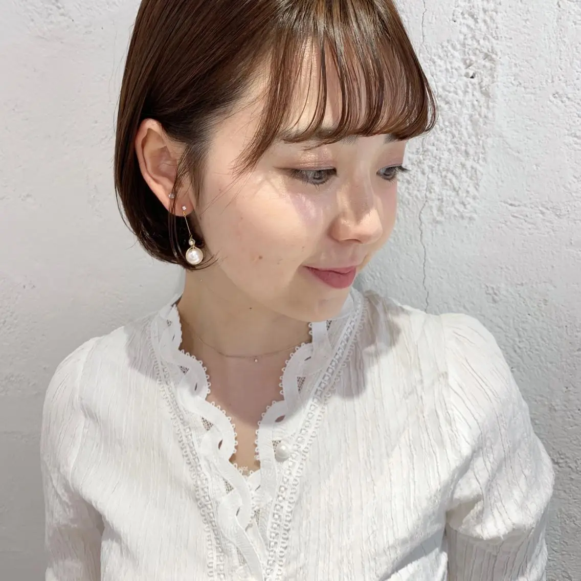 ミディアム カラー ヘアアレンジ ベージュカラー ピンクカラー ピンクベージュ ボブ 🫧透明感カラー/ ボブ/小笠原汐海🪽のヘアスタイル
