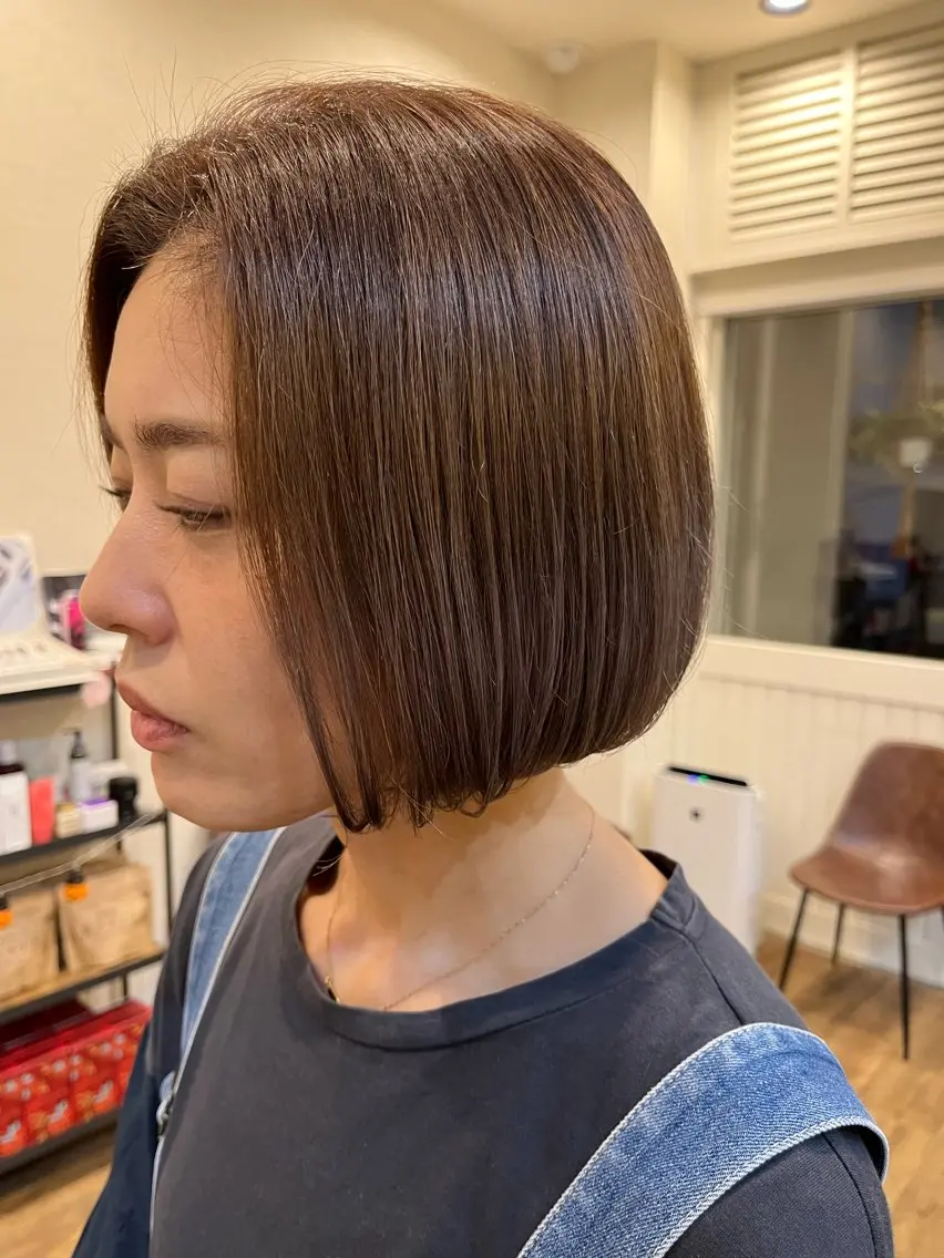 ミディアム ボブ 暖色＊ベージュ ＊くらたあやかのヘアスタイル
