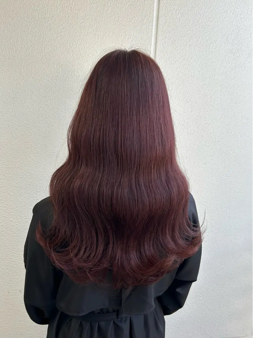 ロング カラー ヘアアレンジ ブラウンカラー カシス 《暖色/韓国hair 》🇰🇷桑原ユキネのヘアスタイル