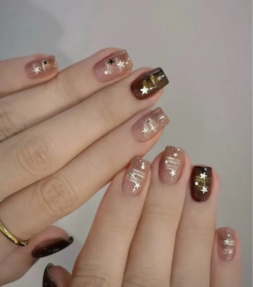 ネイル オーロラネイル チークネイル 成人式 長さ出し ジェルネイル ハンドネイル YUYI.nail salonのネイルデザイン