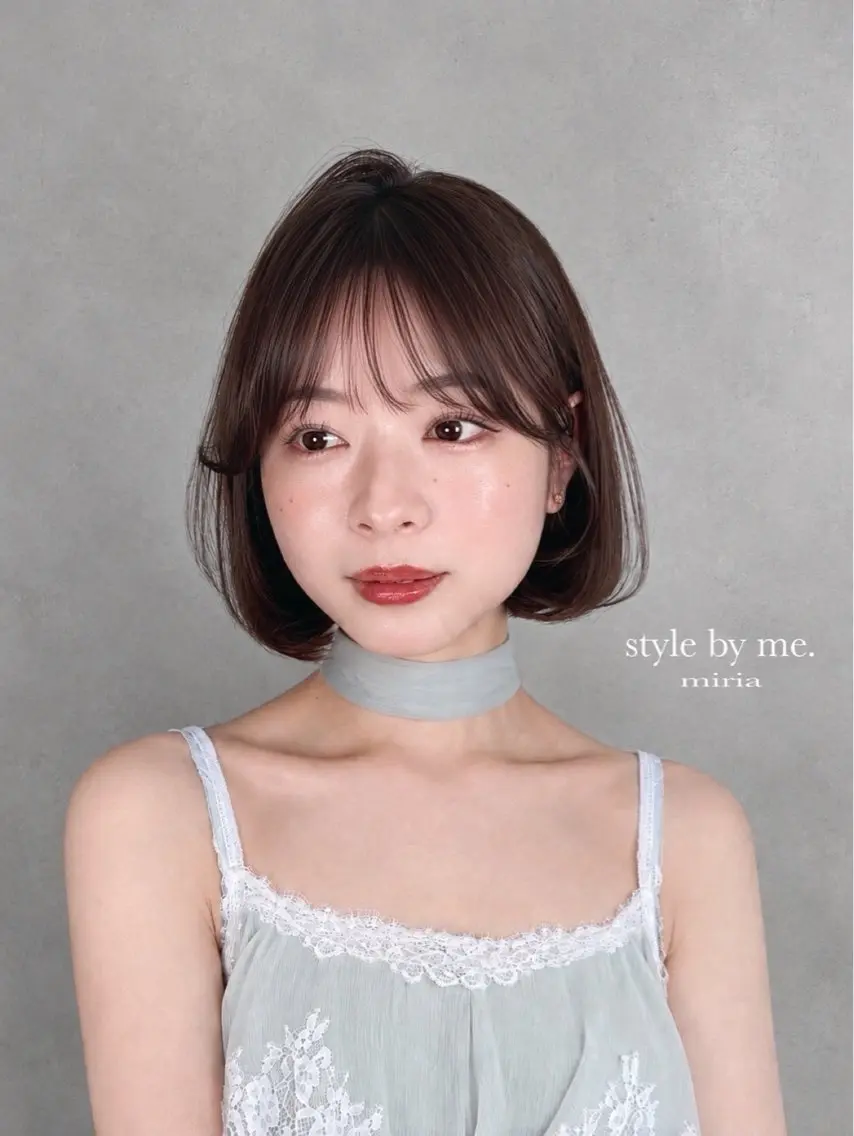 ミディアム カラー ボブ 韓国風ヘア カット ヘアカラー トリートメント 韓・中華美女ヘア 🇰🇷×🇨🇳のヘアスタイル