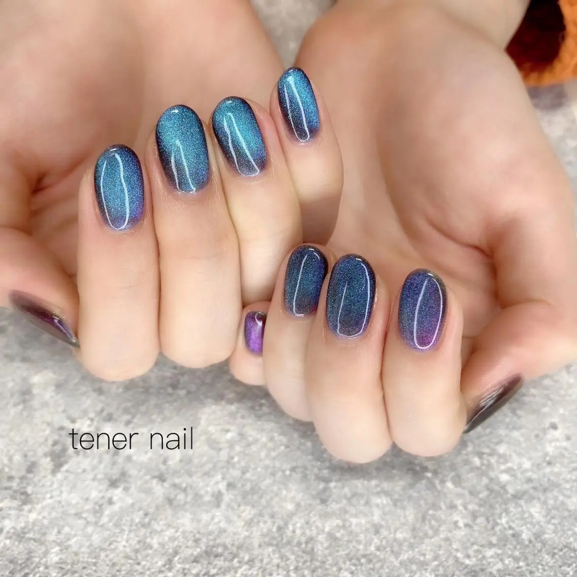 ネイル ブルー マグネットネイル パープル テネルネイル tener nailのネイルデザイン