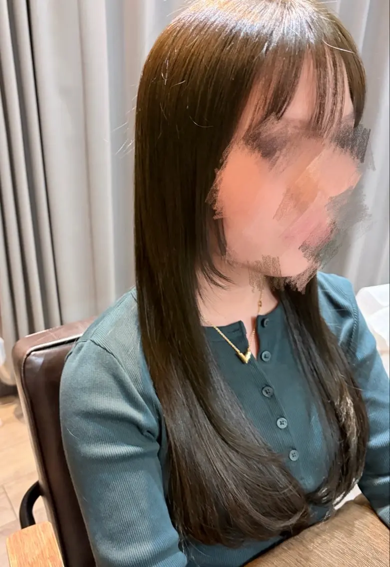 ロング 顔周りカット レイヤーカット 尾山 歩香のヘアスタイル