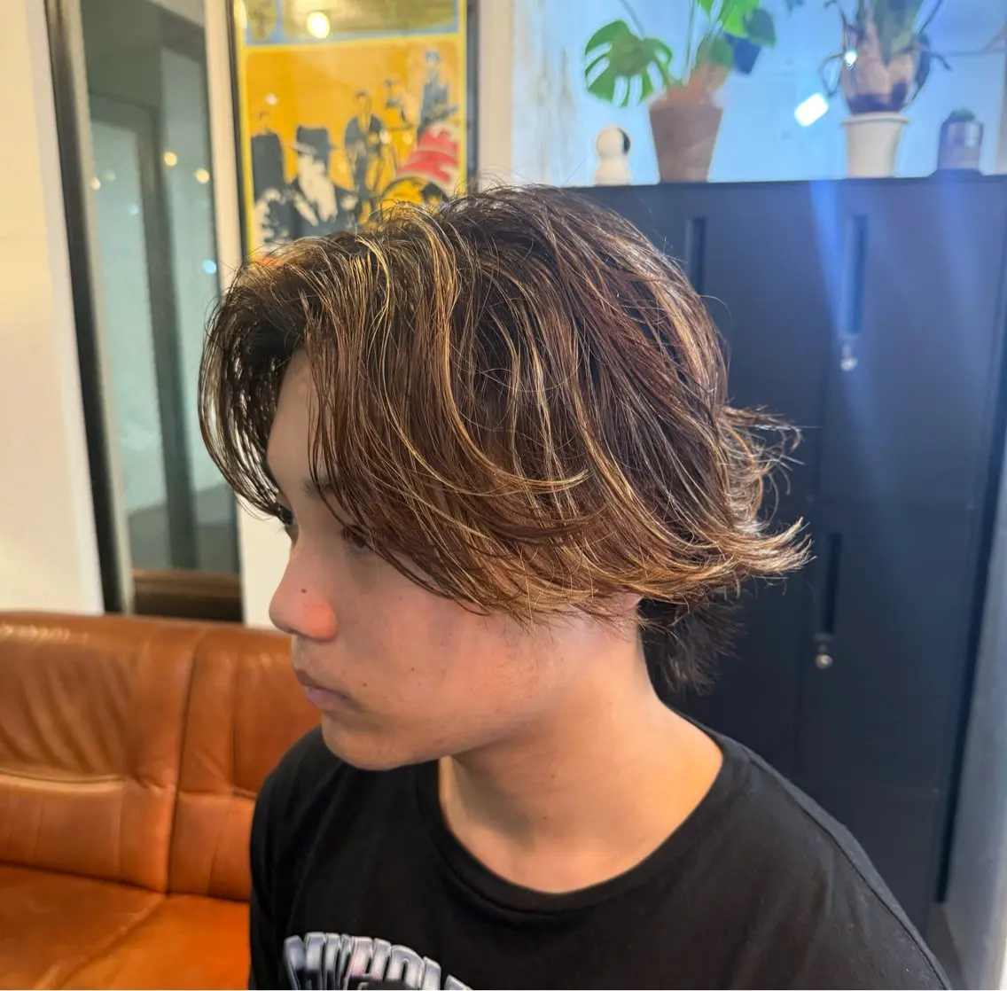 ミディアム パーマ メンズ カット パーマ HARBOR ゆづきのヘアスタイル