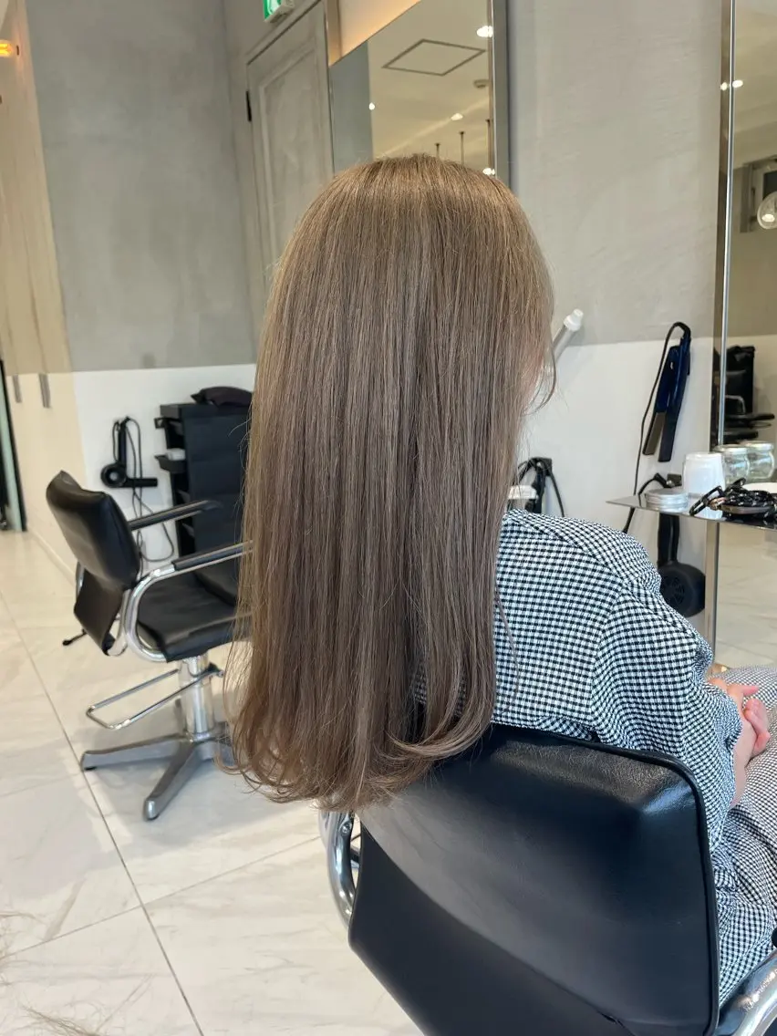 ロング ヘアカラー トリートメント ヘッドスパ ヘアセット オリーブ カラー✨有坂映哉のヘアスタイル