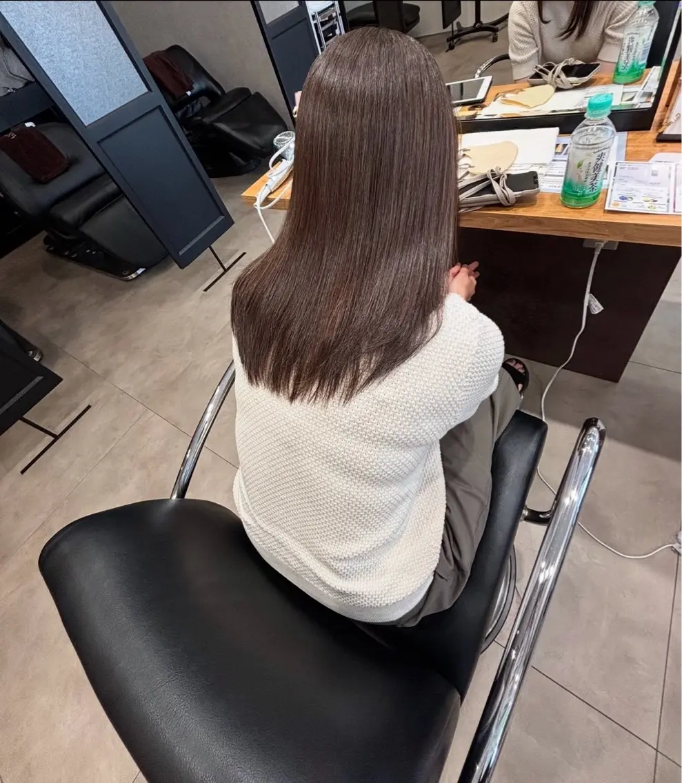 ロング カット 縮毛矯正 馬場 一輝のヘアスタイル