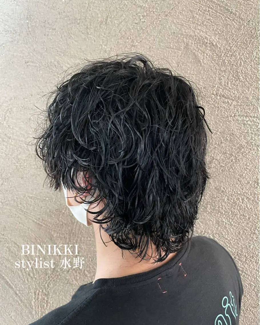 ショート パーマ メンズ カット パーマ 髪質改善 水野のヘアスタイル