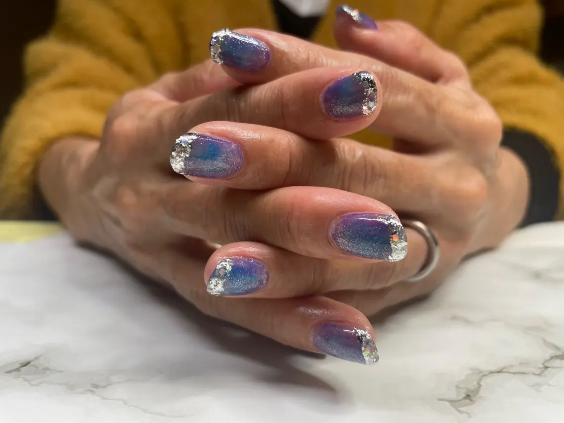 ネイル フレンチネイル ガラスフレンチ ニュアンスネイル ハンドネイル Krea nail Satomiのネイルデザイン