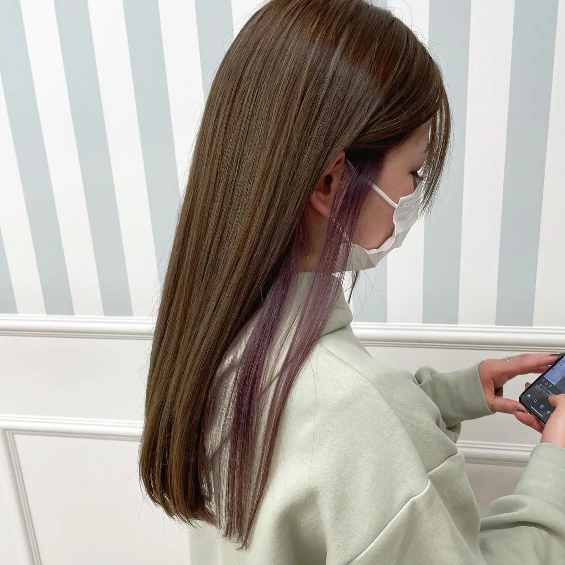 ロング カラー カット ヘアカラー 越智 咲穂のヘアスタイル