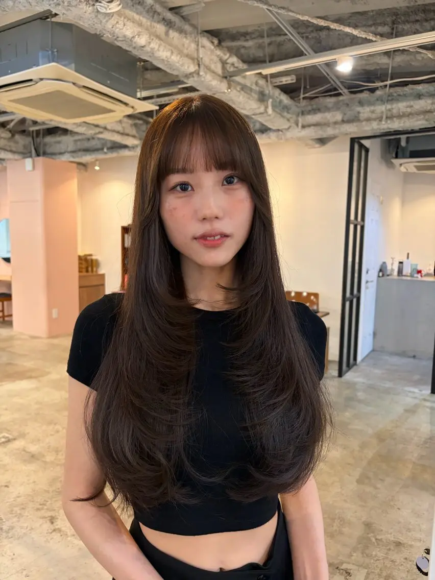 ロング カット ヘアカラー 🧣misaki 🧣のヘアスタイル