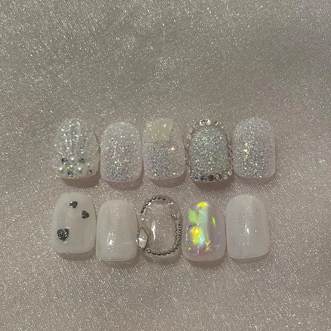 ネイル オーロラネイル フラッシュネイル フレンチネイル ガーリー 氷ネイル・うるうるネイル ハンドネイル ハンドケア lylynail YUUKAのネイルデザイン