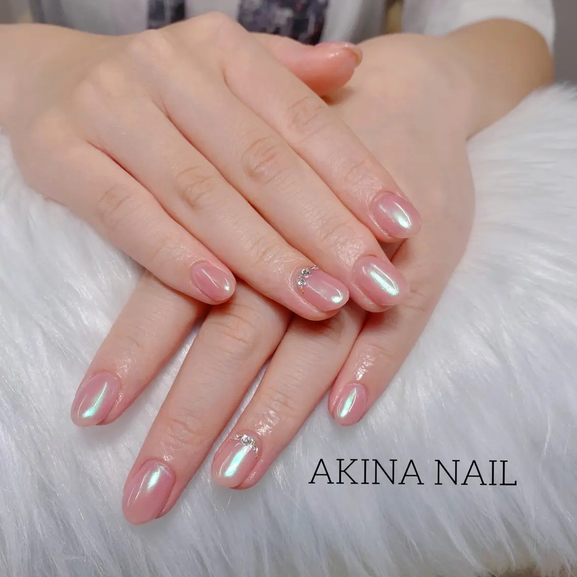 ミディアム 韓国風ヘア ハンドネイル Akina Nail 亀戸のネイルデザイン
