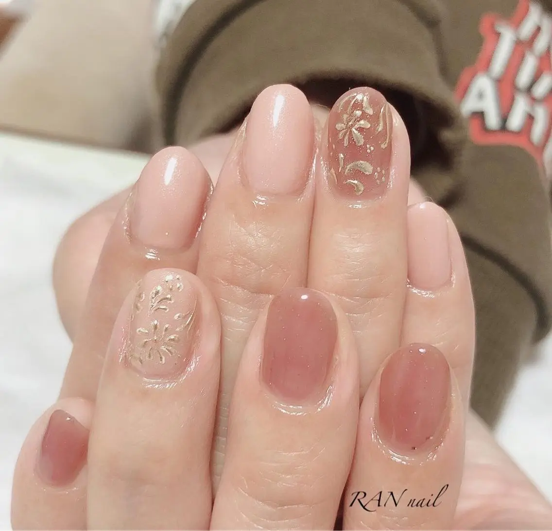 ネイル フラワーネイル ジェルネイル ミラーネイル パラジェル ピンク ハンドネイル フットネイル RAN nailのネイルデザイン