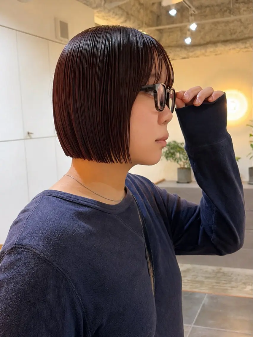 ショート カット ヘアカラー 愛花/久屋大通/ 切りっぱなしボブのヘアスタイル