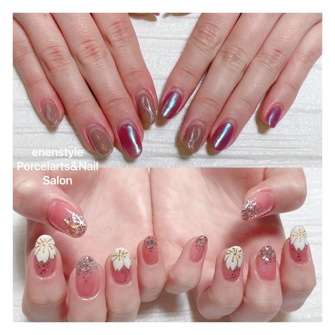 ミディアム ネイル ハンドネイル 🐾enen style 🐾のネイルデザイン