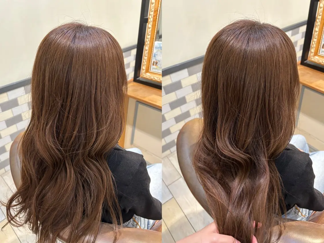 ロング カラー カット ヘアカラー トリートメント 古屋 澪 艶髪✨縮毛矯正のヘアスタイル