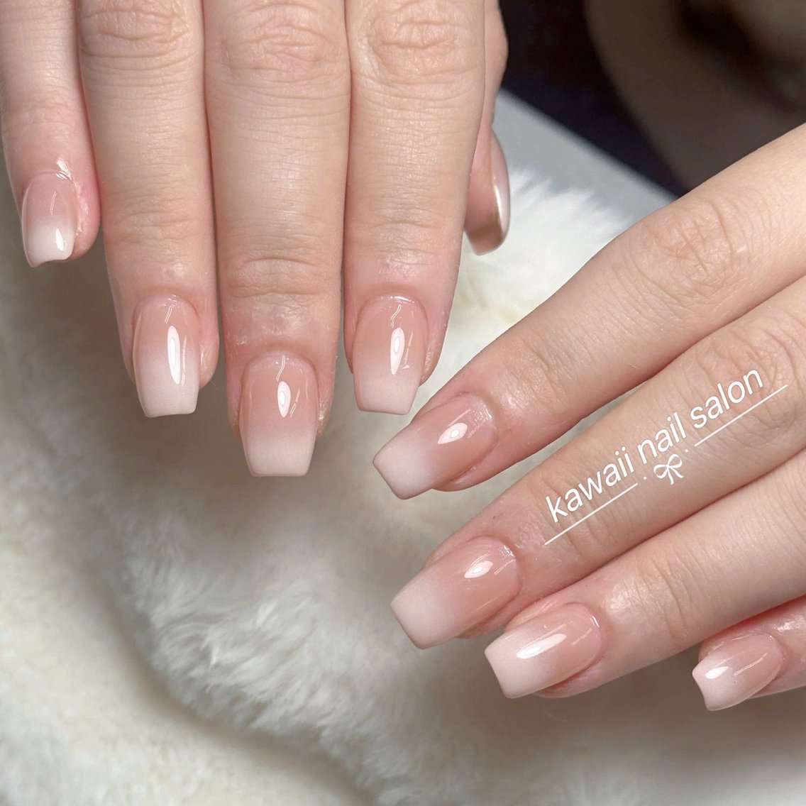 ネイル アニマル柄 長さ出し フレンチネイル グラデーション キラキラネイル Kawaii Nail Salonのネイルデザイン