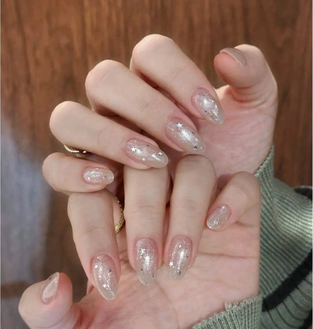 ネイル ジェルネイル グラデーション キラキラネイル ラメ(グリッター) ロングネイル ハンドネイル Wilu nail 二子玉川店のネイルデザイン